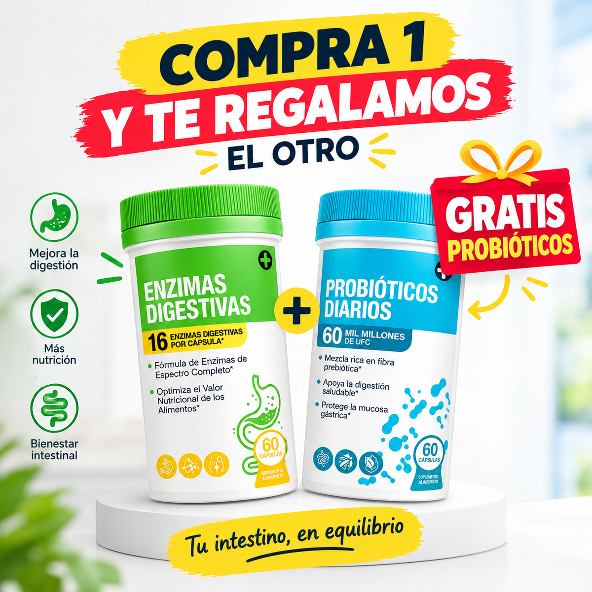 DIGESTA™ DÚO BIENESTAR - Enzimas Digestivas + Probióticos Diarios