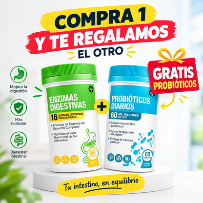 DIGESTA™ DÚO BIENESTAR - Enzimas Digestivas + Probióticos Diarios