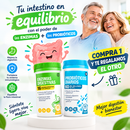 DIGESTA™ DÚO BIENESTAR - Enzimas Digestivas + Probióticos Diarios