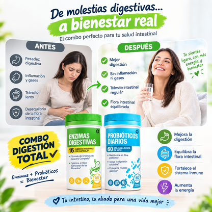 DIGESTA™ DÚO BIENESTAR - Enzimas Digestivas + Probióticos Diarios