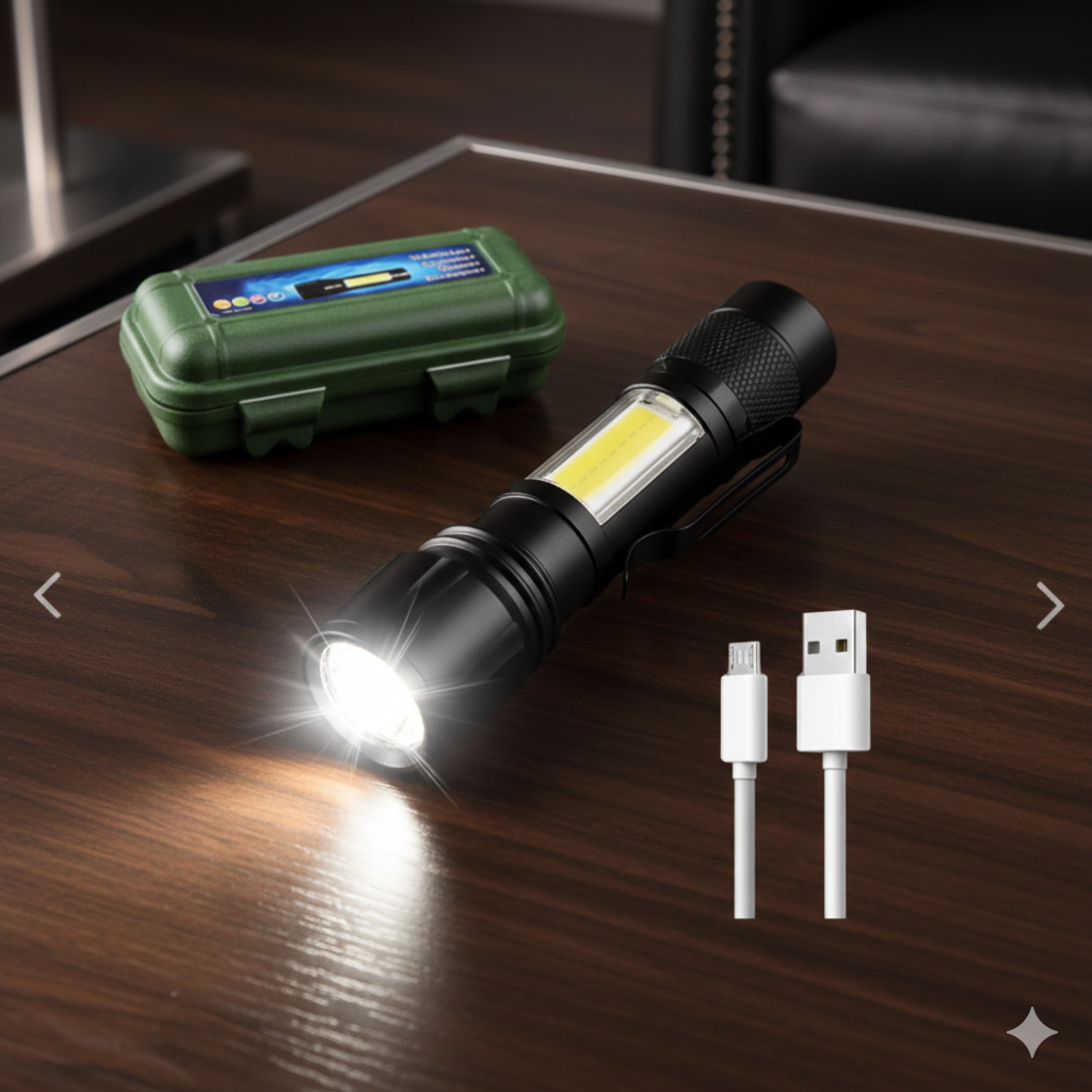 Lampara Tactica Recargable Usb Linterna