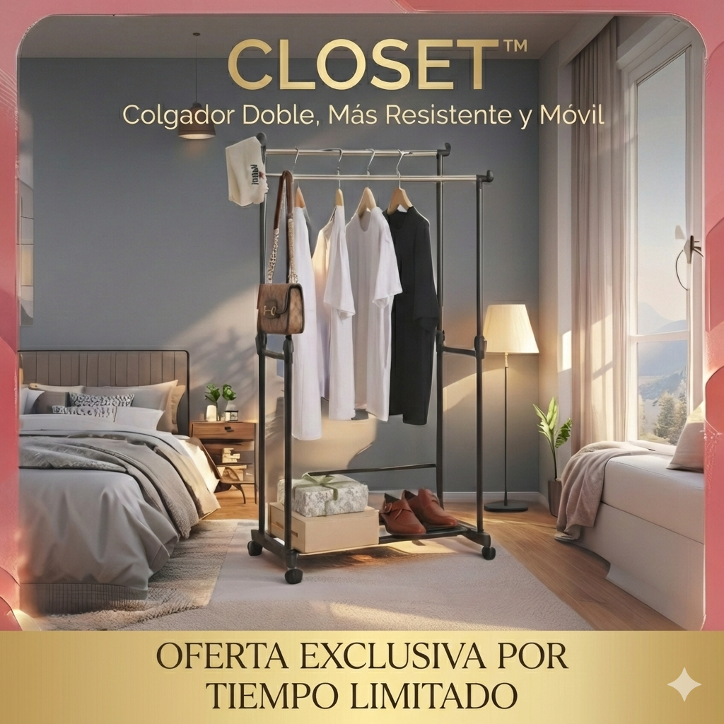 CLOSET™ Colgador Doble, Mas Resistente y Movil