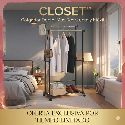 CLOSET™ Colgador Doble, Mas Resistente y Movil