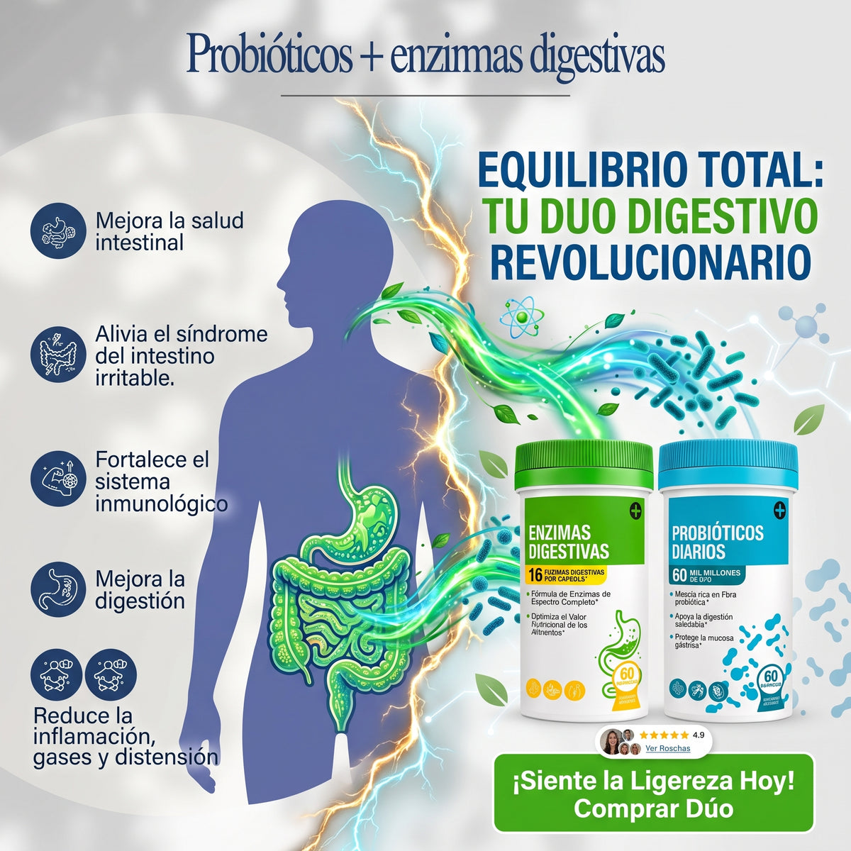 DIGESTA™ DÚO BIENESTAR - Enzimas Digestivas + Probióticos Diarios